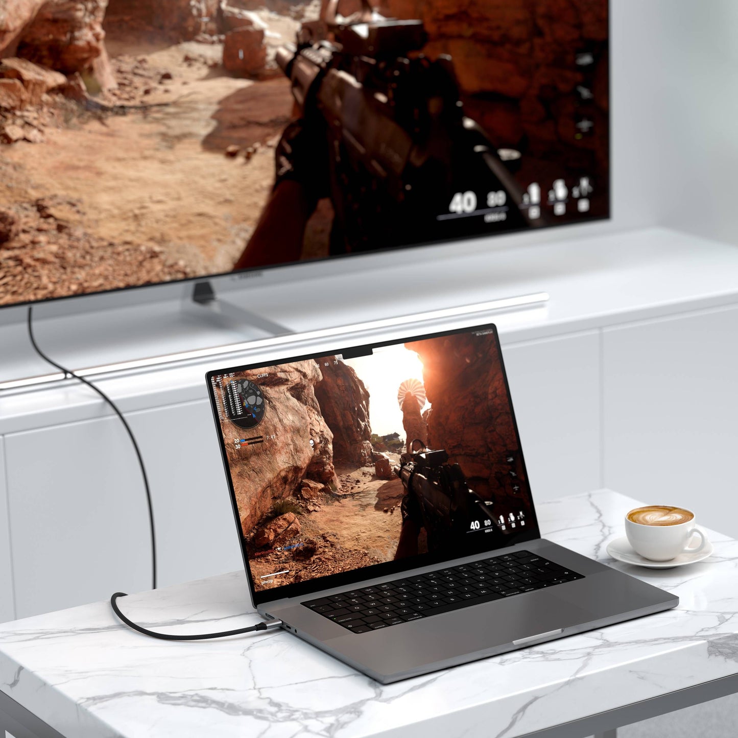 Satechi USB-C To HDMI 2.1 8K Cable - Space Grey
