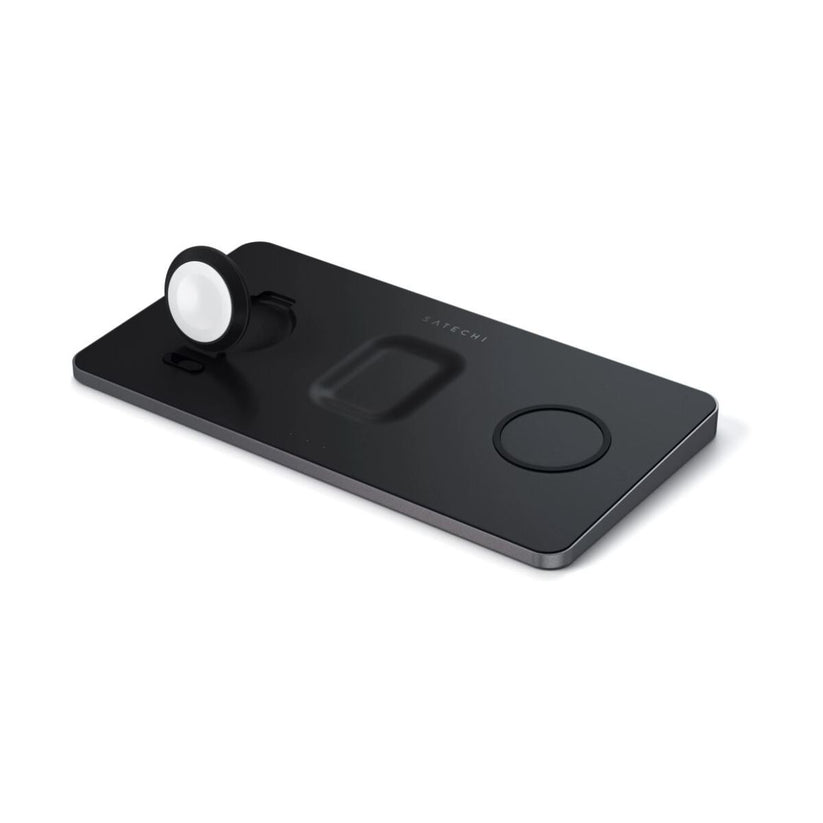Черна безжична зарядна станция от Satechi за iPhone, Apple Watch и AirPods - iSTYLE BG