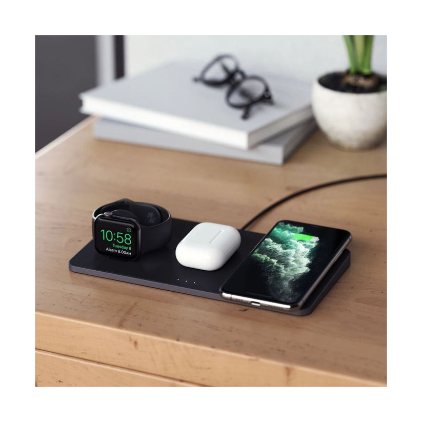 Черна безжична зарядна станция от Satechi за iPhone, Apple Watch и AirPods - iSTYLE BG