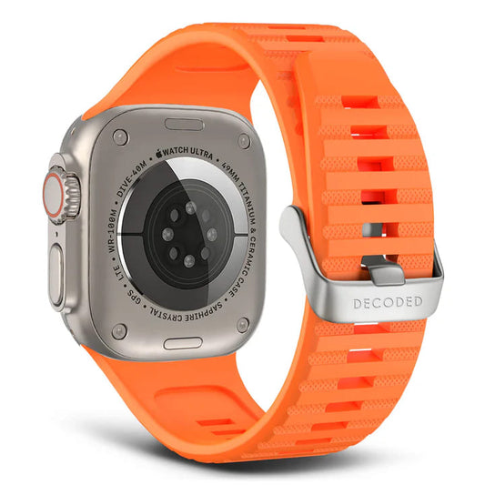 Каишка за Apple Watch 42/44/45/49MM от Decoded - силиконова - оранжева - iSTYLE BG