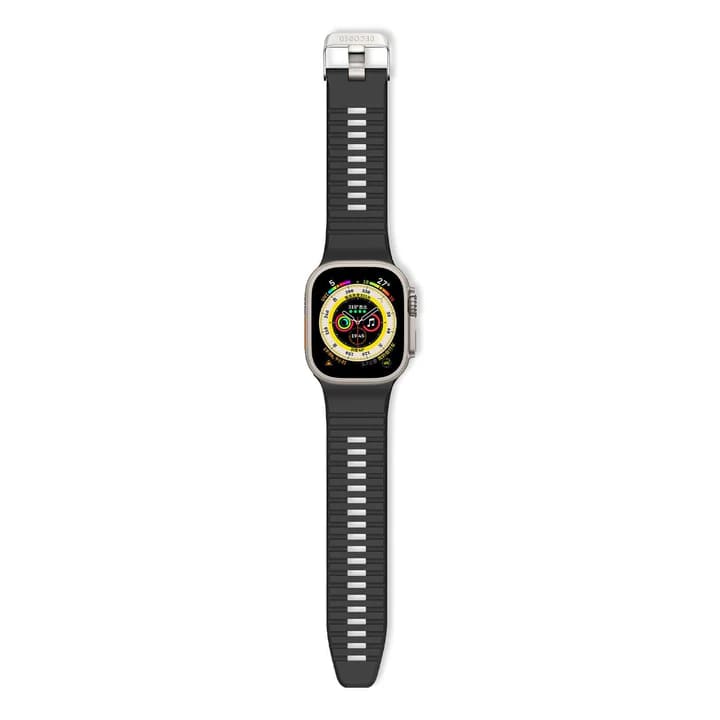 Каишка за Apple Watch 42/44/45/49MM от Decoded - силиконова - закопчалка - черна - iSTYLE BG