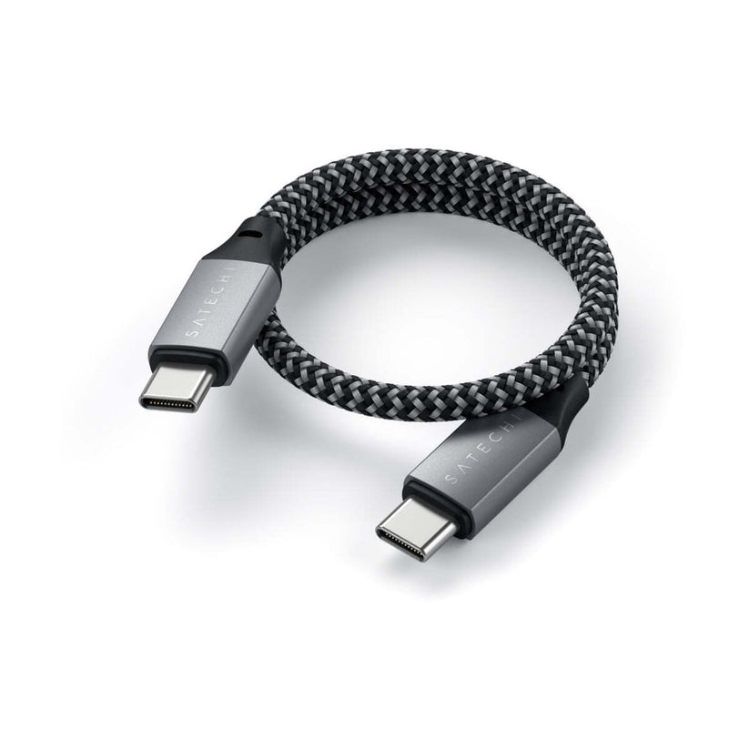 Кабел от Satechi - USB-C към USB-C - 25cm - Space Gray - iSTYLE BG