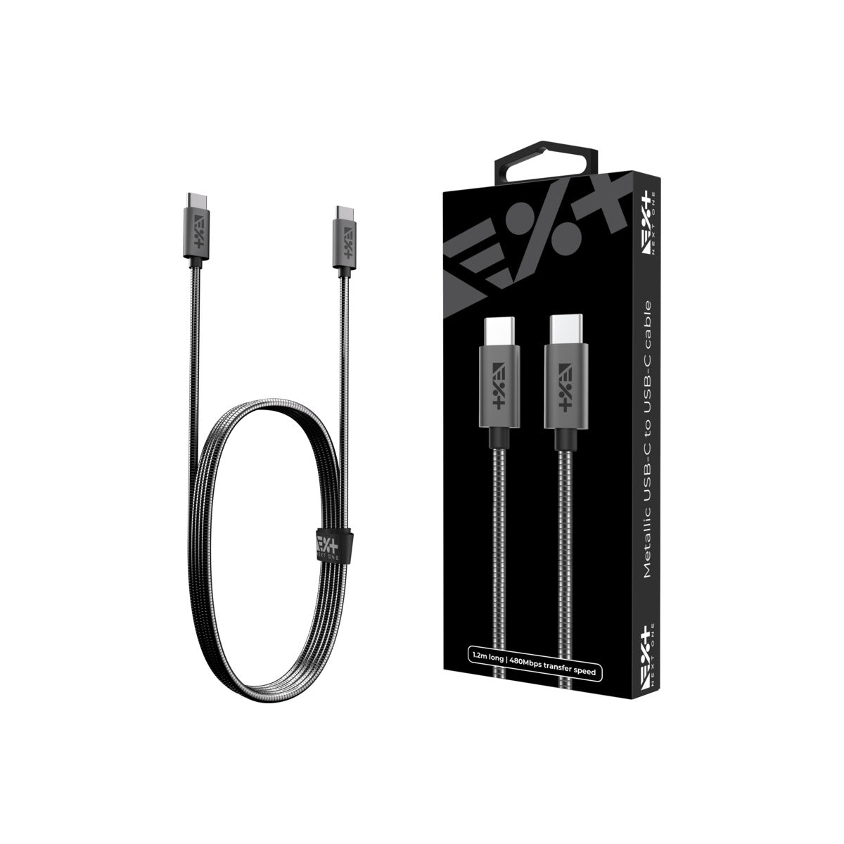 Метален кабел от NEXT ONE USB-C към USB-C | SPACE GRAY - iSTYLE BG