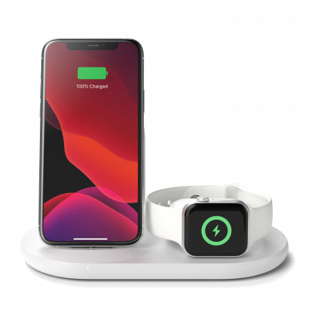Бяла зареждаща стойка от Belkin 3 в 1 - iSTYLE BG