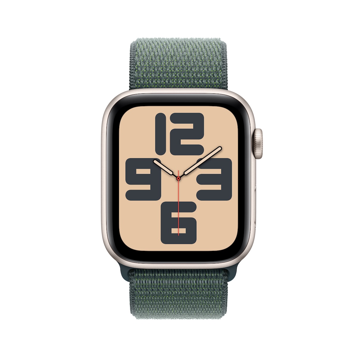 Apple Watch SE GPS 44mm Starlight Aluminium Case with Lake Green