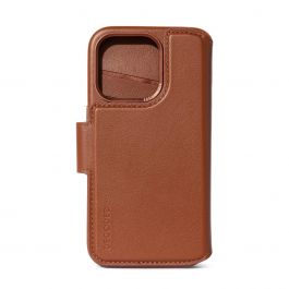 Decoded Leather Detachable Wallet, tan - iPhone 15 Pro