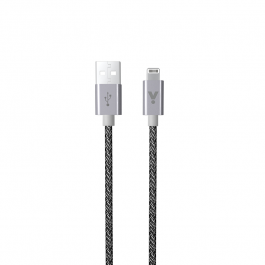 ISTYLE FABRIC BRAIDED CABLE USB-A to Lightning 1.8m 2020 - space grey