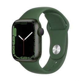 Apple Watch S7 GPS, 41mm Green Aluminium Case with Clover Sport Band - Regular
