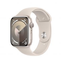 Apple Watch Series 9 GPS 45mm Starlight алуминиев корпус с каишка Starlight Sport Band - S/M