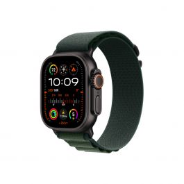 Каишка от Apple за Apple Watch 49mm Loop:  Dark Green Alpine Loop - Small - Black Titanium Finish