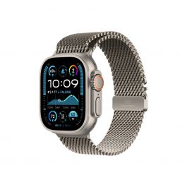 Каишка от Apple за Apple Watch 49mm Milanese Loop:  Natural Titanium Milanese Loop - Large