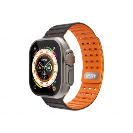 Каишка за Apple Watch 46/49MM от NEXT черно/оранжево