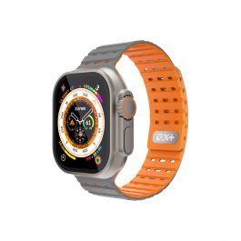 Каишка за Apple Watch 46/49MM от NEXT сиво/оранжево
