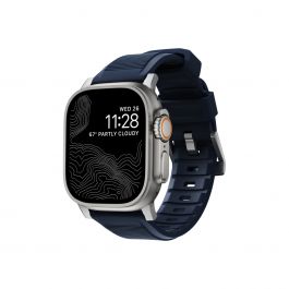 "Nomad Rugged Strap, atlantic blue/silver - AW Ultra 2/1 49mm 9/8/7 45mm/6/SE/5/4 44mm/3/2/1 42mm"