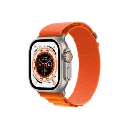 Apple Watch Ultra GPS + Cellular, 49mm Корпус от титан с каишка Orange Alpine Loop - Средна
