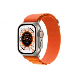 Apple Watch Ultra GPS + Cellular, 49mm Корпус от титан с каишка Orange Alpine Loop - Малка