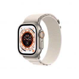 Apple Watch Ultra GPS + Cellular, 49mm Корпус от титан с каишка Starlight Alpine Loop - Средна