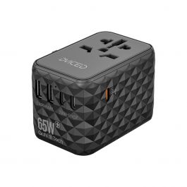 Универсален адаптер за пътуване 65W GaN черен от Dviced