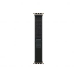 Каишка от Apple за Apple Watch 49mm Loop:  Black Trail Loop - M/L - Natural Titanium Finish