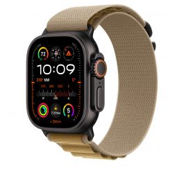 Каишка от Apple за Apple Watch 49mm Loop:  Tan Alpine Loop - Large - Black Titanium Finish