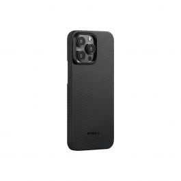 Pitaka MagEZ 4 600D case, black/grey twill - iPhone 15 Pro Max