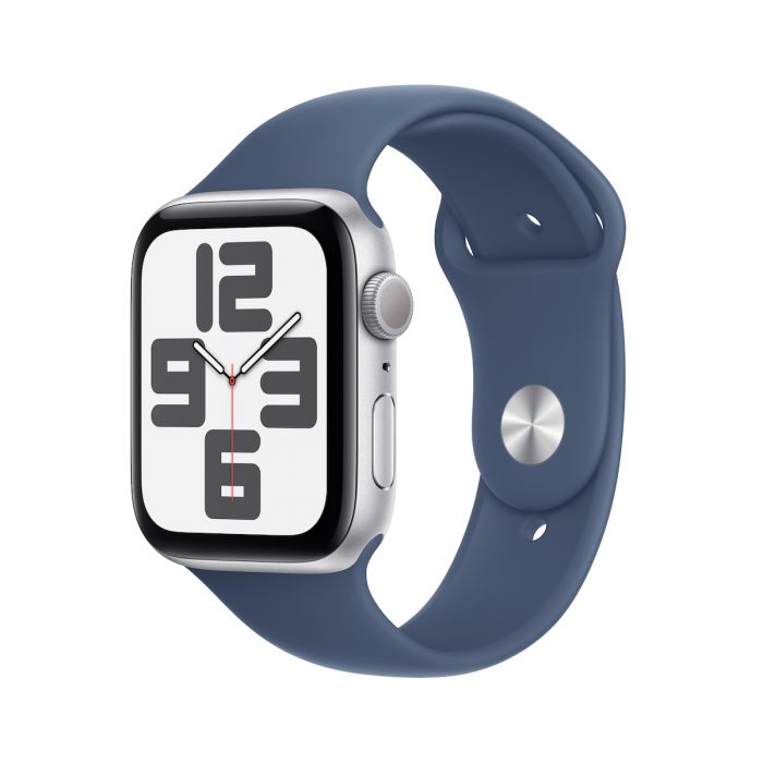 Apple Watch SE GPS 44mm Silver Aluminium Case with Denim Sport B