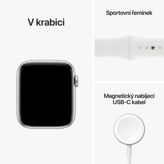 Apple watch stainless steel case with white sport band 2025